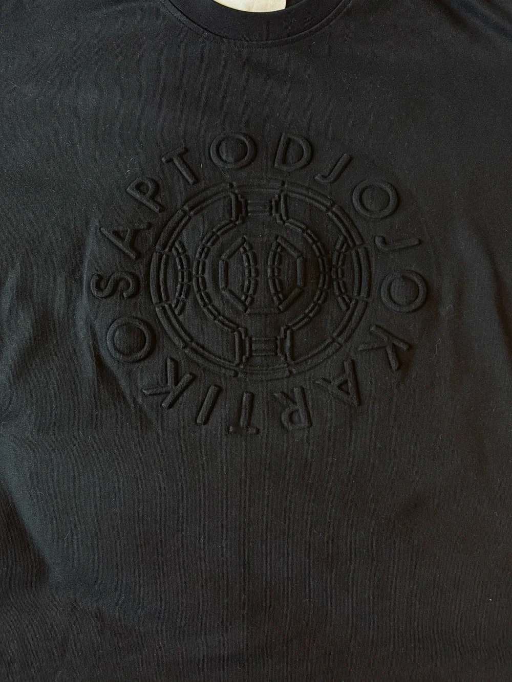 Sapto Djojokartiko Black Embossed Oversized Tee